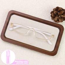 1pc Small Frame Rectangular Reading Glasses, Premium Luxury Reading Glasses With High-Quality Metal Frame, Suitable For Women's Daily Business Reading, Comes With High-Quality Glasses Storage Case - White - View 4