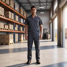Men Utility Workwear - Grey - View 1