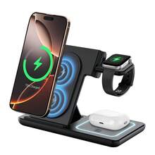 Foldable 3-In-1 Wireless Charging Station - Compatible With IPhone, Compatible With Apple Watch And Compatible With AirPods, Suitable For Travel, Home, Office, Bedside Fast Charging Dock - Multicolor - View 7