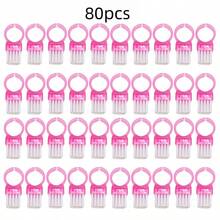 20 Pieces / 40 Pieces / 80 Pieces In A Pack, Random Colors. Dopamine Practical Mini Finger Ring Dusting Brush, Finger Grip Type Brush, Nail Brush, Universal Tool, Small Brush. - Multicolor - View 9