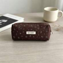 Vintage Small Floral Polka Dot Pencil Case, Large Capacity Storage Bag, Wash Bag, Convenient Carrying Makeup Bag, Suitable For Commuting, Travel, Vacation, Cosmetics, Makeup Brush, Lipstick Storage, Makeup Bag - Multicolor - View 12