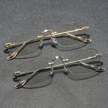 2026 New Style 1 Pair Women's Rimless Flat Lens Glasses, Fashionable & Versatile, Suitable For Daily Wear, Travel, Gifting And Private Gatherings. - Multicolor - View 1