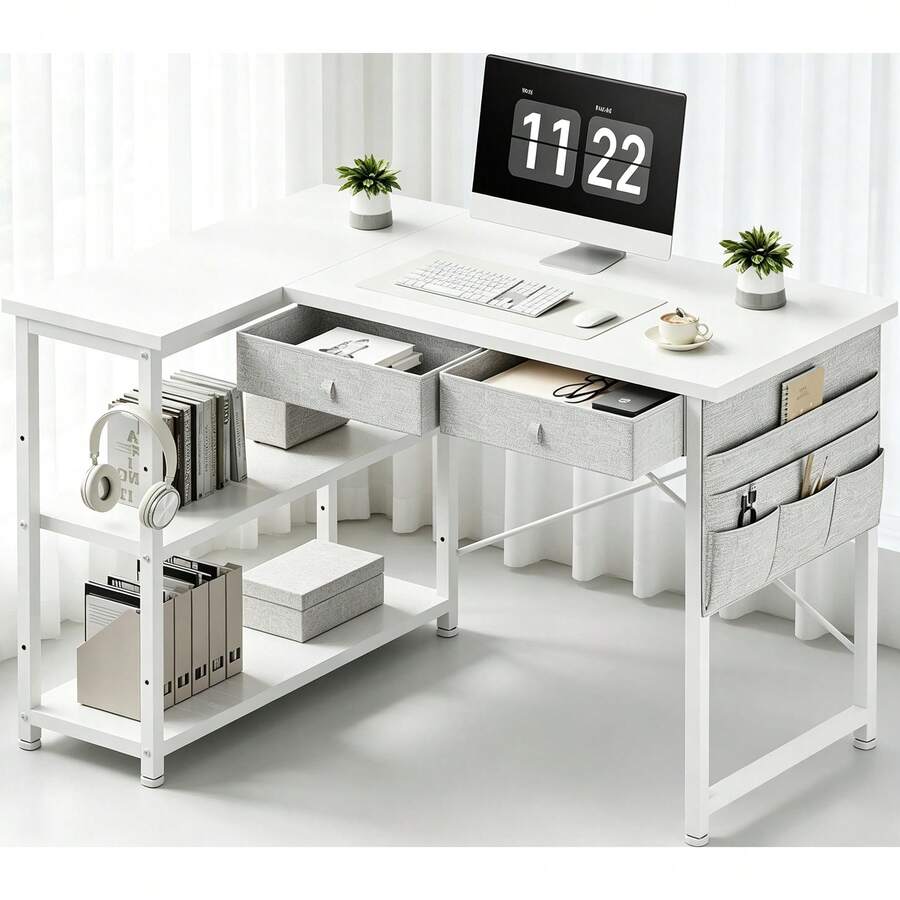 Office Desk - White - View 1