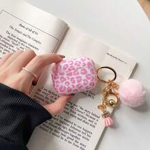 1pc Pink Leopard Print Protective Case Compatible With Apple Pro 2, Pro 3, 3, 2, 1, Full Coverage Anti-Drop - Baby Pink - View 13