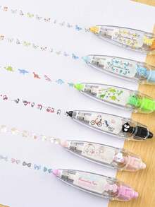 White Edge Washi Tape, Creative Tape, High Aesthetic, Smooth And No Jamming, Compact And Portable, Back To School Season, Holiday Gift, Suitable For Decorating Notebooks, Diaries, Planners, Photo Albums - Multicolor - View 6