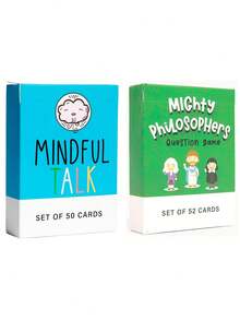 Mindful Talk & Mighty Philosophers Conversation Card Game, Thought-Provoking Question Game, Great For Christmas, Game Party, Perfect Gift For Group Discussions, Interactive Social Table Game - Multicolor - View 7