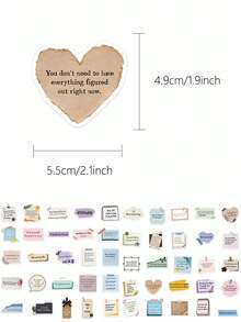 50Pcs Self Love Affirmation Quote Stickers, Inspirational Text Decals For Junk Journal, Scrapbook, Planner, Notebook & DIY Craft Decor - 50pcs - View 2