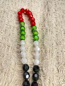 1pc Multi-Faceted Cut Prayer Beads With Contrast Color Metal Pendant And Tassel, Islamic Portable Tasbih - Multicolor - View 3