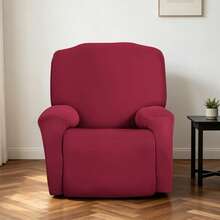 1 Set Solid Color Lounge Chair Cover, Decorative Dust-Proof Elastic Full Cover, Removable And Washable - Multi-color - View 7