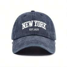 1 mũ lưỡi trai trucker unisex in chữ "NEWYORK" phong cách vintage mài mòn giả cũ, mũ dad hat trang trí, phù hợp dùng ngoài trời, du lịch, leo núi, đi biển nghỉ dưỡng - A - Xem 9