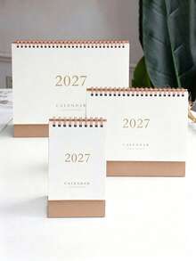 1PC Minimalist 2026-2027 Desk Calendar, Office Desktop Decoration, New Calendar Planner And Memo Notebook With Reminder, Recording And Scheduling Functions - Multicolor - View 3