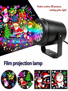 USB Powered Christmas LED Rotating Projector Light, Multiple Holiday Patterns, Adjustable Projection Angle, Indoor Wall Ceiling Projection, Atmosphere Decor Lamp For Living Room Bedroom Party Shop - Projector Lamp - View 2