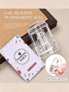 Transparent 3-In-1 Silicone Nail Art Stamper Kit, Clear Stamp Tool With Scraping Card For French Tip Pattern Printing DIY Manicure Decoration - Multicolor - View 6