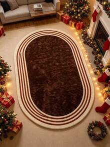 1pc Vintage Style Oval Shaped Rug, Decorative Carpet, Bedroom Decor, Small Rug, Carpet, Home Decor, Living Room Rug, Living Room Small Rug, Bedroom Rug, Living Room Home Decor - Multicolor - View 4