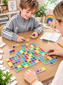 Dominoes Board Game Family Interactive Game Children Educational Toy Children Competition Special Educational Game Multi-Piece Stacking Blocks Toy - Multicolor - View 2