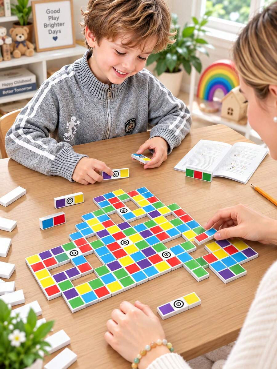 Dominoes Board Game Family Interactive Game Children Educational Toy Children Competition Special Educational Game Multi-Piece Stacking Blocks Toy