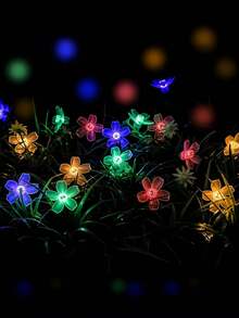 20/50/100pcs LED Solar Flower String Lights - Outdoor Garden Fence Christmas Tree Decorative Lights, Create Dreamy Atmosphere, Waterproof & Sun-Resistant, Easy Installation, Suitable For Wedding, Party, Home, Lawn, Holiday Decoration - A - View 5