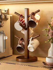 Mug Tree Storage Rack With Hooks, Coffee Cup Holder, Non-Slip Kitchen Organizer, Suitable For Countertop, Home And Cafe Decor - Multicolor - View 4