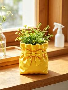 Cream Style Bow Lucky Bag Design 3D Printed Flower Pot, Matte Delicate Texture, Indoor Desktop Succulent Green Plant Pot Container, Macaron Multi-Color Options, Home Decor, Personalized Gardening Housewarming Creative Gift - Multicolor - View 8