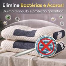 Travesseiro Ortopédico Cervical Ergonômico, Fino, Suporte para Coluna e Pescoço, Algodão Respirável, Antiácaro, Melhora a Postura **** - Cor aleatoria - Visão 9