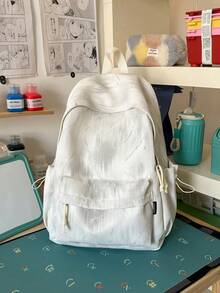 Pastel Tie Dye Print Backpack, Preppy Style Casual Daypack, Lightweight School Backpack For Teen Women Travel - Multicolor - View 7