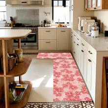 1pc Floral Pattern Kitchen Mat Silicone Carpet, Absorbent Non-Slip Quick-Dry Bathroom Mat, All-Season Door Mat Room Decor, Indoor Multi-Function Foot Mat - Multicolor - View 3