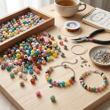 100pcs Handmade DIY Necklace Bracelet Remake Decorative Accessories Loose Beads Bohemian Beige & Macaron Color Tone Style Large Hole Short Beads, With Hole Design, Suitable For DIY Handmade Bracelet, Necklace And Jewelry Making - Macaron Colors - View 3