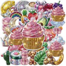 somoving 50pcs Y2K Disco Style Stickers, Including Fruits, Animals, Snacks And Icons, Shiny Tile Texture, Suitable For Scrapbooking - Multicolor - View 11