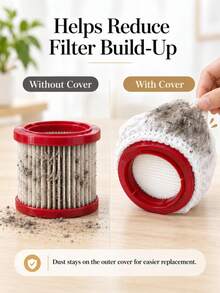 50/100Pcs Disposable Vacuum Filter Protector Covers, Universal Non-Woven Dust Filter Mesh Bags, Elastic Adjustable Filter Covers For Vacuum Cleaner Cartridge, Dust Lock Protection For Home Office Cleaning - Multicolor - View 7
