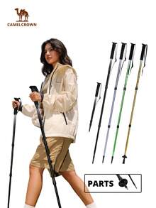 CAMEL CROWN Tongkat Hiking/Trekking Teleskopik Portabel Paduan Aluminium Profesional untuk Aktivitas Luar Ruangan - Malam Gelap - View 1
