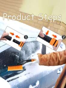 2-In-1 Winter Car Maintenance Windshield Ice Scraper And Snow Brush Set, Suitable For Vehicle Maintenance And Car Cleaning Accessories. Compact Design, Sturdy Structure. Car Parts, Snow Removal Tools, Car Snow Blower, Essential For Cars, Car Tools. - Multiple Styles - View 3