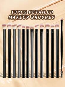 ronshadow 16pcs Makeup Brush Set With Leather Storage Bag, Triangular Powder Puff, Face Powder Brush, Blush Brush, Foundation Brush And Full Set Of Eye Brushes, Suitable For Students' Daily, Party, Makeup Practice, Short Trips And Touch-Up Scenarios - Multicolor - View 7
