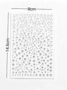 1pc Autumn New Hot-Selling Holographic Laser Round Rhinestone Mixed Size Face Stickers, Y2K Punk Style Facial Makeup Decoration Stickers, DIY Face Stickers Professional Supplies - Multicolor - View 2