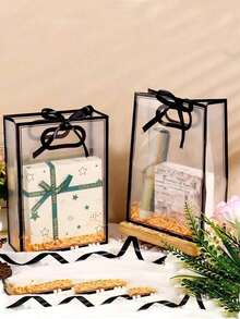 1/5/10/20PCS Transparent PVC Gift Bags And Tote Bags,Suitable For Birthdays, Weddings, Parties, Graduation Ceremonies, Large-Capacity Cosmetic Storage Bags, Halloween Decorations, Christmas Ornaments (Excluding Ribbons, Pure Tote Bags) - Multiple Styles - View 5