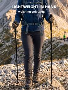 CAMEL CROWN T-Handle Hiking Pole, Lightweight Adjustable Aluminum Alloy Trekking Pole, Portable Folding Walking Cane, Suitable For Hiking And Travel - Black - View 2