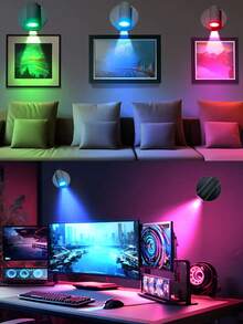 1 buah Lampu Dinding LED Sentuh Modern, Dapat Diisi Ulang USB, Baterai Besar 2000mAh, Lampu RGB, Lampu Malam, Lampu Suasana, Lampu LED Kamar Tidur, Dekorasi Pencahayaan Ambient Dalam Ruangan, Desain Berdiri Bebas - lampu dinding - View 6