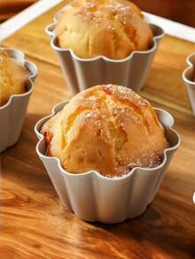 Cetakan Kue Berbentuk Bunga dari Aluminium, Anti Lengket dan Mudah Dilepas; Cetakan Cupcake, Cetakan Puding; Cocok untuk Puding, Jeli, dan Kue Panggang - Cetakan Kue Multifungsi, Cocok untuk Natal, Halloween, Paskah, dan Thanksgiving. - View 4