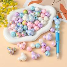 1 Set Colorful Triangle & Round Acrylic Bead Set With 16mm High-Reflective UV Beads, Suitable For DIY Jewelry Making, Handmade Accessories, Friendship Gifts, Home Decor, Small Item Decoration - 16mm Ball Chain Set - View 9
