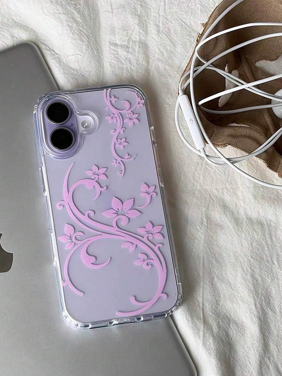 Y2K Cute Transparent Lace Floral Soft Phone Case Compatible With Iphone 18 Pro Max 17 Pro 17 16 Pro Max 16 Pro 16 15 Pro Max 15 Pro Max 15 Pro 15 14 Pro Max 14 Pro 14 13 Pro Max 13 Pro 13 12 Pro Max 12 Pro 11 Glossy Soft Shell Gift - Purple - View 1
