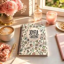 1Pc A5 Spiral Christmas Planner Notebook, Joyful Christmas Themed Print, Holiday Organizer For Notes & Budget Tracking - A5 - View 3