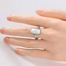 Minimalist Creative Geometric Pattern Women's Ring. Vintage Holiday Accessory - Silver - View 3