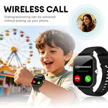 QAGSFLC 2026 New Upgraded Smart Watch, Suitable For Children And Teenagers, Wireless Calling, 1.83-Inch Full Touch Screen, Lightweight Body, Watch Face Wallpapers, Message Notifications, Weather Forecast, Music Control, Best Choice For Kids, 180mAh Battery Capacity - Multicolor - View 3