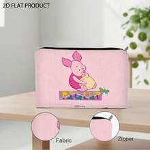 Disney Winnie The Pooh Piglet Print Polyester Cosmetic Bag, Portable Travel Toiletry Pouch With Colorful "PIGLET" Lettering Design, Multiple Specifications Available, Ideal For Travel Organization & Daily Toiletry Storage - Multicolor - View 5
