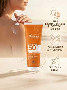Avene Invisible Sun Milk SPF50 250 Ml – Sunscreen, Dry Touch, For Sensitive Skin, Thermal Spring Water, Suitable For Beach Vacation - Multicolor - View 3
