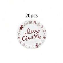 10/20/50/80 Pcs,Burgundy Merry Christmas Disposable Tableware Set,Xmas Gingerbread Man Snowflake Snowman 7 Inch & 9 Inch Paper Plates Napkins And 9oz Cups,Festive Holiday Table Decor For Xmas Family Reunion,New Year Celebration - Multi-color 4 - View 15
