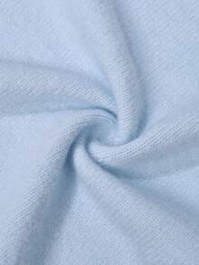 Women's Light Blue Cardigan Sweater, Round Neck Basic Style, Front Button Design, Comfortable Soft Medium Stretch, Suitable For Autumn And Winter Wear - Light Blue - View 6