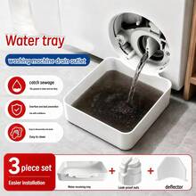 3Pcs Washing Machine Filter Drain Water Catch Tray Kit, Drum Washer Water Collection Tray With Guide Baffle And Nut, Spill Prevention Tray For Washer Maintenance - Multicolor - View 8