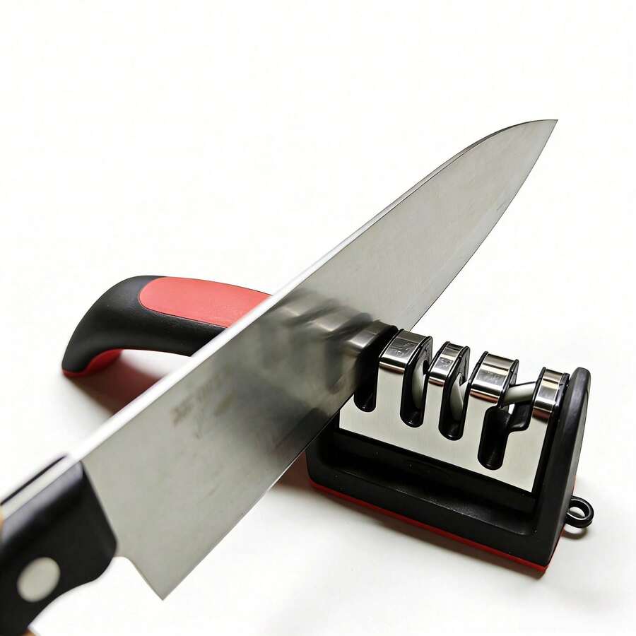 1pc Four-Stage Professional Knife Sharpener - Easy Manual Sharpening, Suitable For Home Use, Easy To Sharpen - High-Quality PP And TPR Material, Durable - View 1