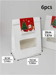 6pcs/12pcs/24pcs Xmas Holiday Window Stand-Up Paper Gift Bags, Visible Window Design For Candy Cookies Party Favor Pouches - View 17