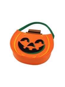 1pc Mini Pumpkin Bag, Halloween Candy Bag, Party Candy Bag, Trick Or Treat Felt Bag - Multicolor - View 3